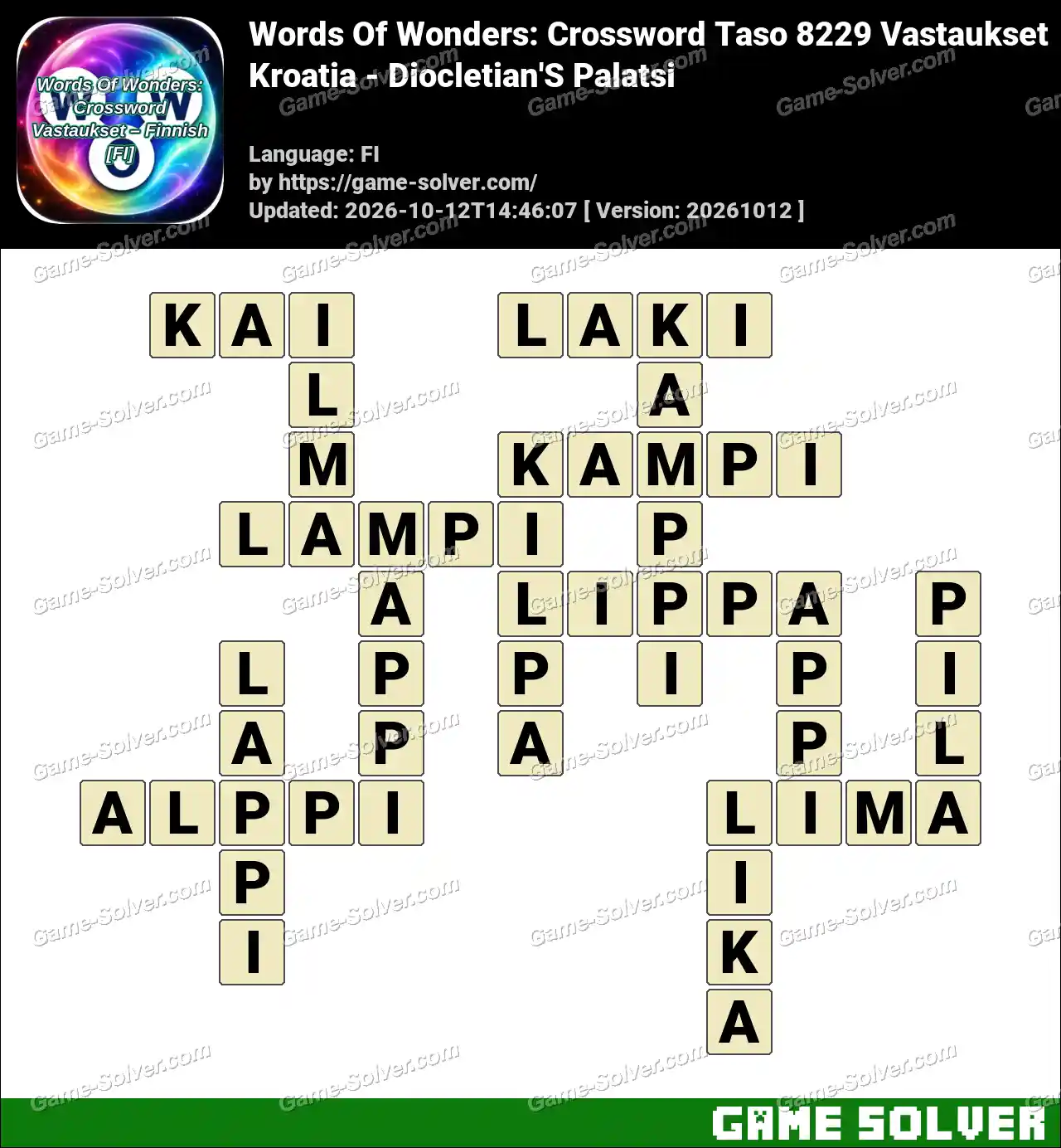 Words Of Wonders: Crossword Taso 8229 Vastaukset – Kroatia – Diocletian’S Palatsi